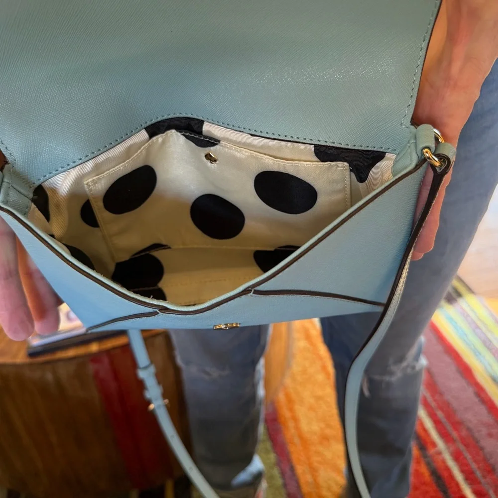 kate spade Cedar Street Monday light blue Saffiano Crossbody Envelope Bag - Picture 4 of 6